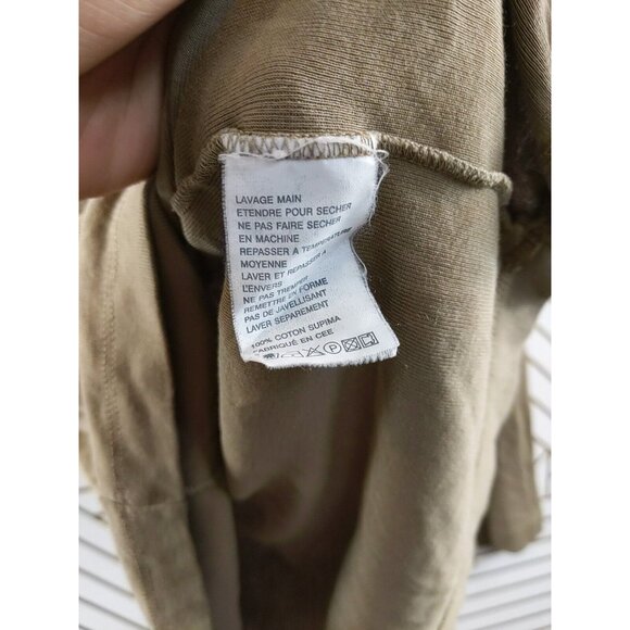 Filatures Du Lion Deluxe Tee Shirt Henley Long Sleeve Brown 100% Cotton Size L - Picture 6 of 8